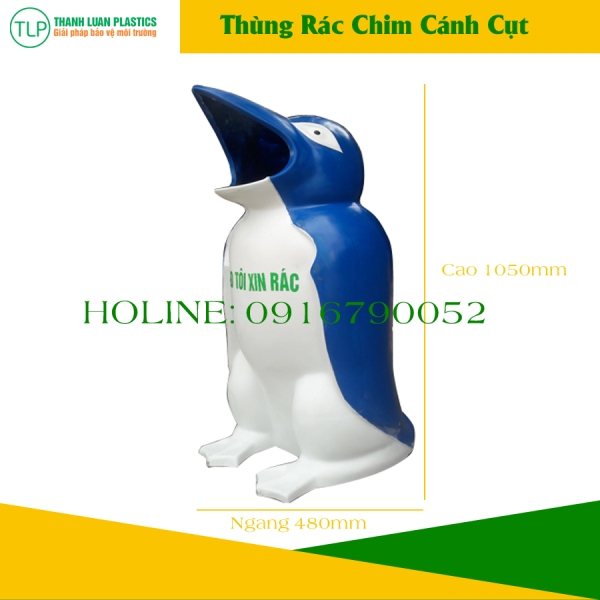 Thùng rác hình chim cánh cụt - Thùng Rác Đà Nẵng - Công Ty TNHH Thành Luân Plastics
